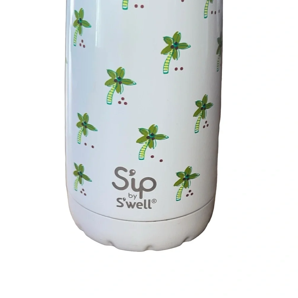 S'ip by S'well Stainless Steel Island Time Palm Trees Water Bottle 15 Fl Oz EUC - Picture 2 of 5